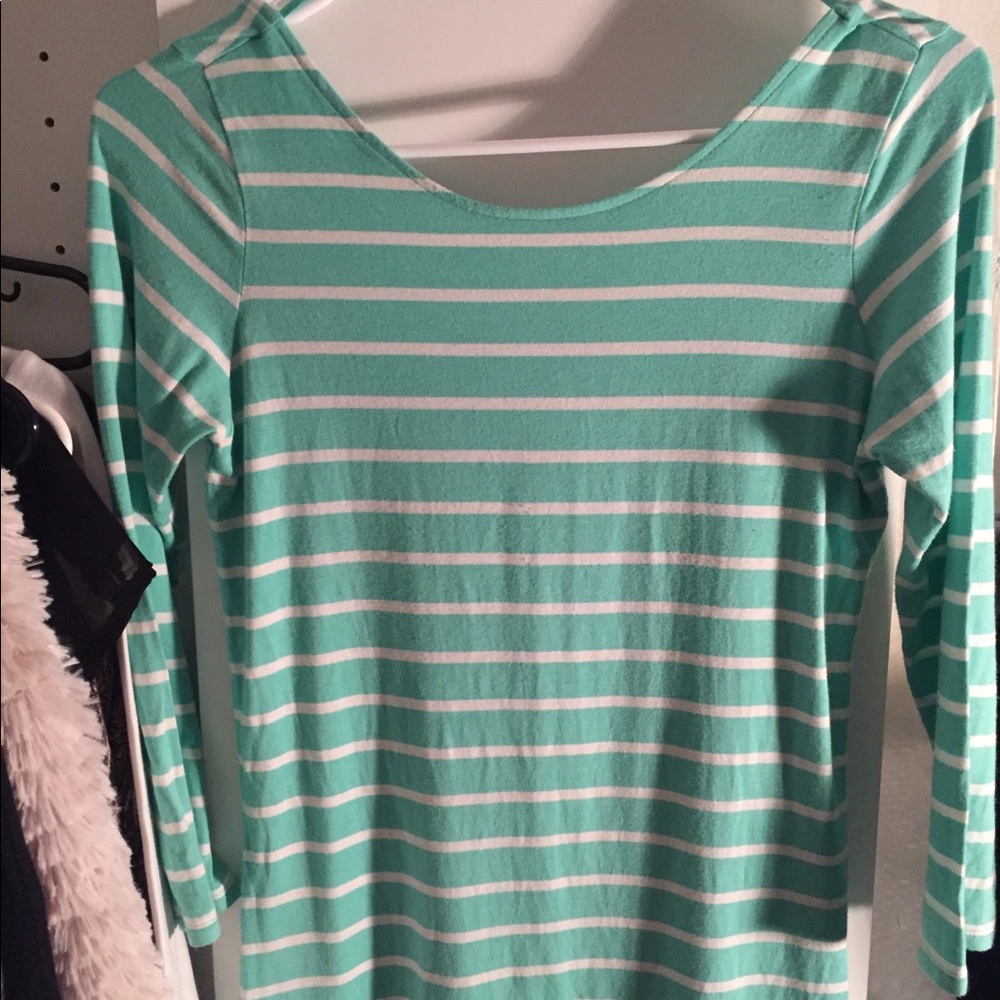 Guess Mint green stripped shirt
